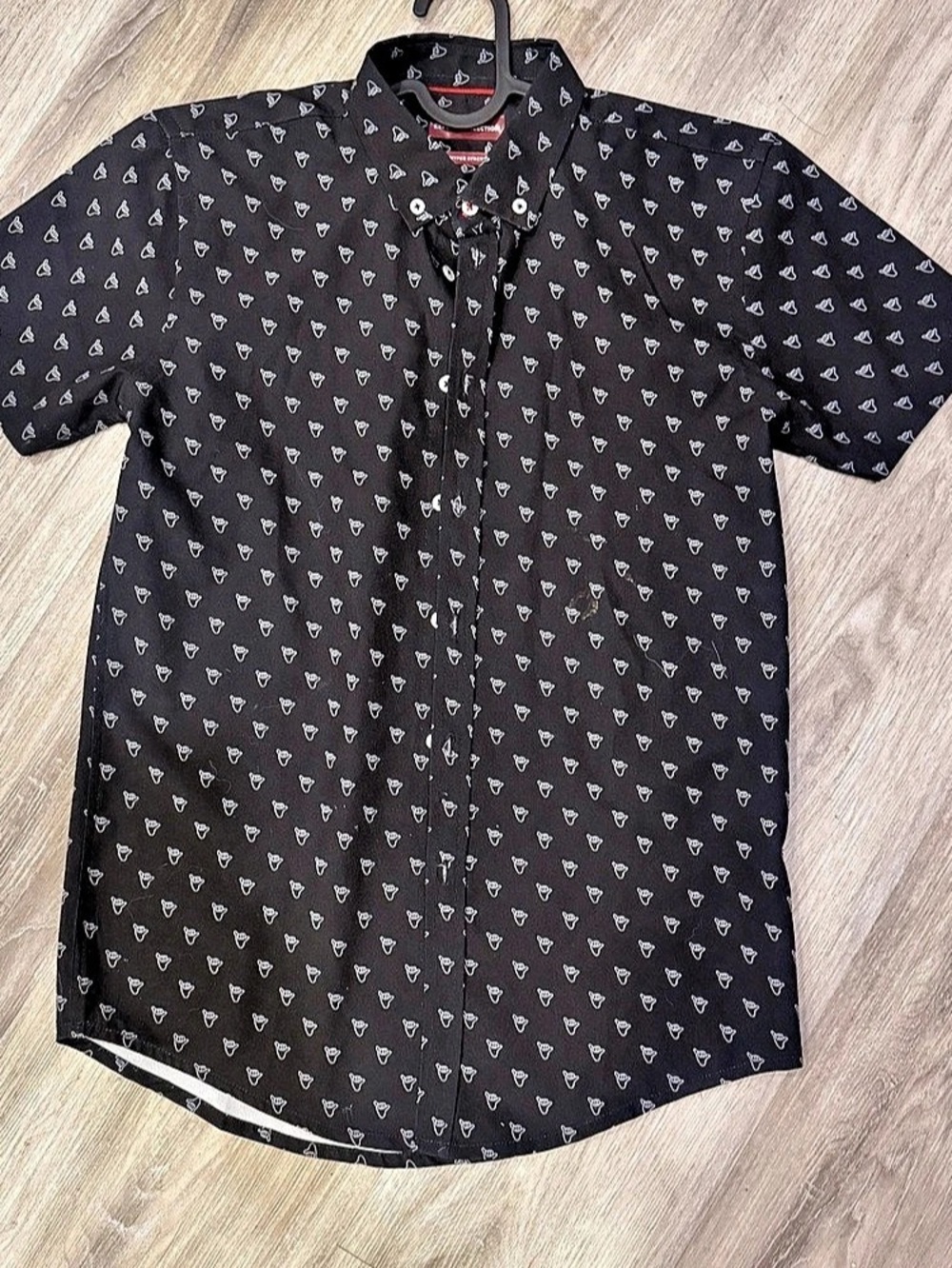 Report Collection Hyper Stretch teen’s 16 Black & White Button Down Shirt Size 1